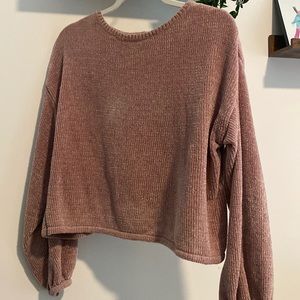 American Eagle Outfitters Pink Balloon Sleeve Sweater